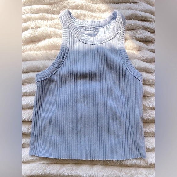 Aerie Ribbed Sleeveless Top in Light Blue - Picture 1 of 5